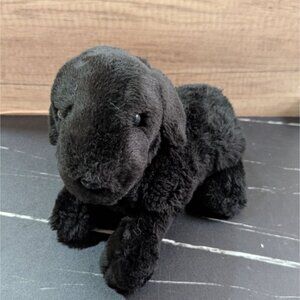Vintage Black Lab Labrador Puppy  dog Plush Stuffed Animal toy Realistic 10"